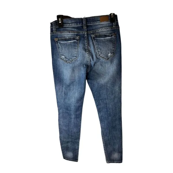 Judy Blue Women's Distressed Skinny Jeans Size 7 Medium Wash Stretchy - Image 2