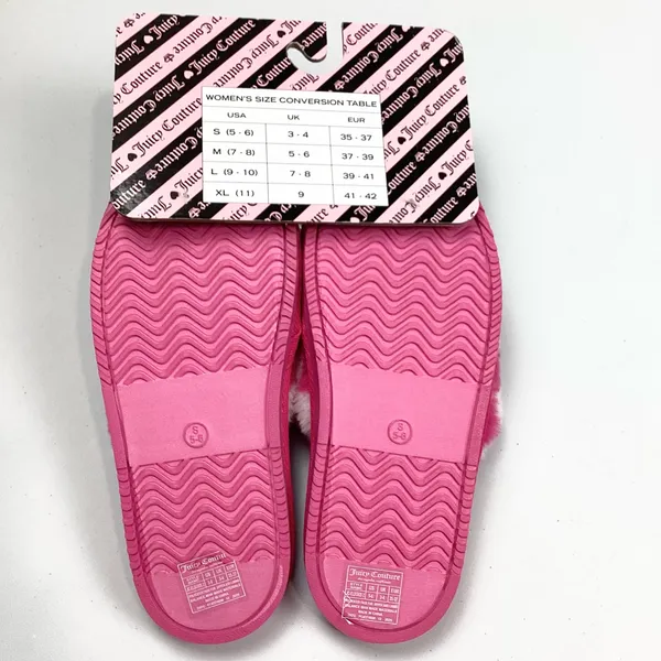 Juicy Couture Eldoris 2 Faux Fur Open Toe Slip On Slippers Small NEW! - Image 5