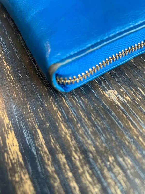 Cole Haan Blue Leather Zip Around Wallet - Image 6
