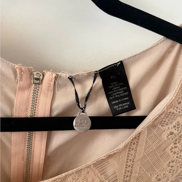 BKE Lace Blouse in Tan - Image 3