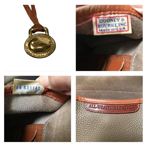 Dooney & Bourke Vintage Essex saddlebag‎ taupe & cognac AWL pebble crossbody bag - Image 14
