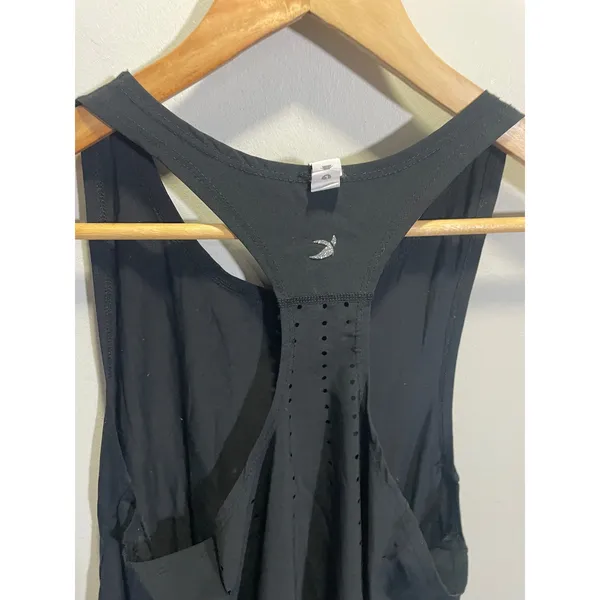 Glyder Tank Top‎ Women Large Black Racerback Laser Cut Mesh Activewear Yoga Gym - Image 4