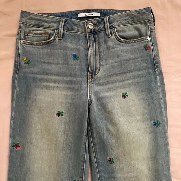 Sam Edelman Blue Straight Leg Jeans with Vintage Distressed Look - Image 3