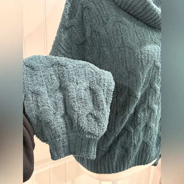 moon & madison Teal Cowl Neck Sweater Blue Size M - Image 4