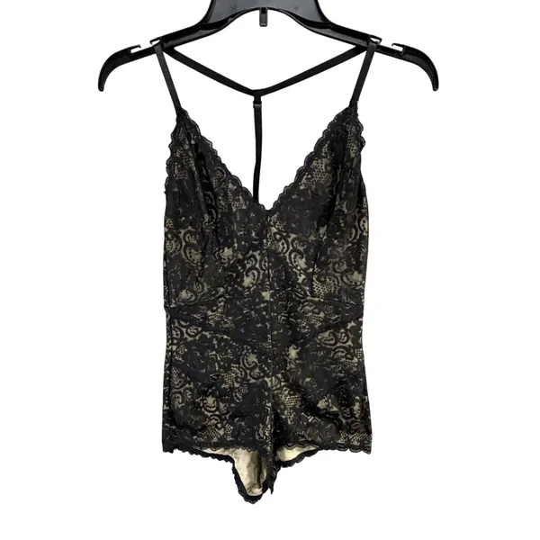 Lulus Dance For You Lace Bodysuit Women S Black Beige Plunging Coquette Romantic - Image 2