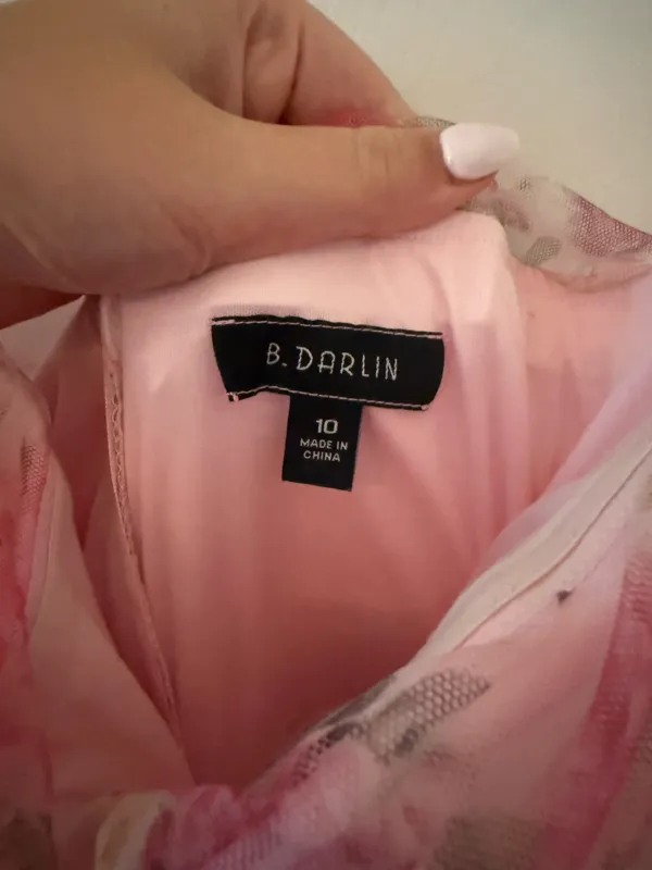 B Darlin Pink Floral Dress - Image 2