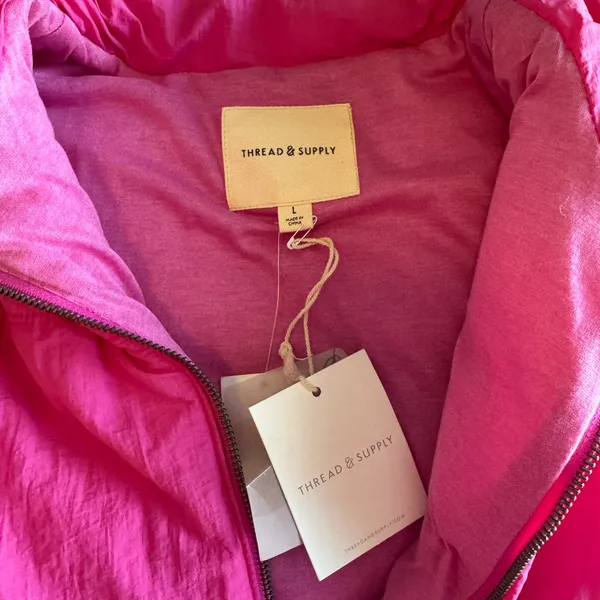 Thread & Supply Fuchsia Quilted Puffer Vest - Image 3
