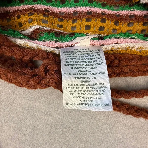 Wild Fable Striped Crochet Halter Top Brown Green Mustard Pink Large Boho - Image 5