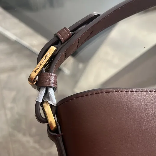 Lauren Ralph Lauren Leather Medium Witley Bucket Bag in Dark Mahogany, NEW $395 - Image 10