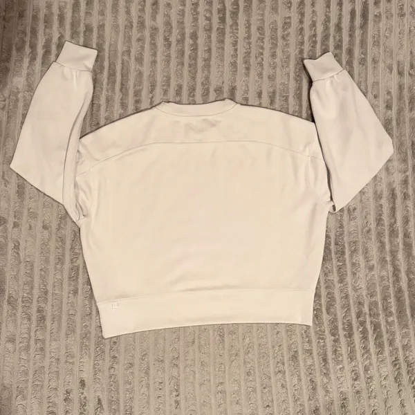 Lululemon Ribbed Softstreme Perfectly Oversized Cropped Crew in Bone Size M - Image 6