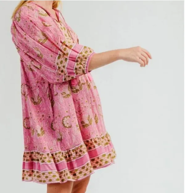 Cleobella Magdalena Wildflower Boho Babydoll Dress - Image 3