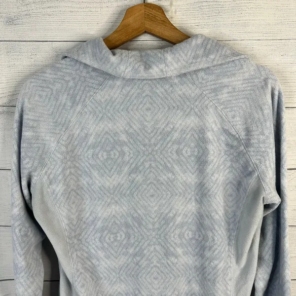 Columbia Womens size Medium Glacial IV Half Zip Fleece Pullover Geometric Blue - Image 5