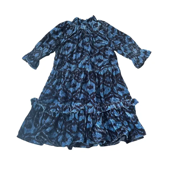Figue Velvet Mini Dress Navy - Image 3
