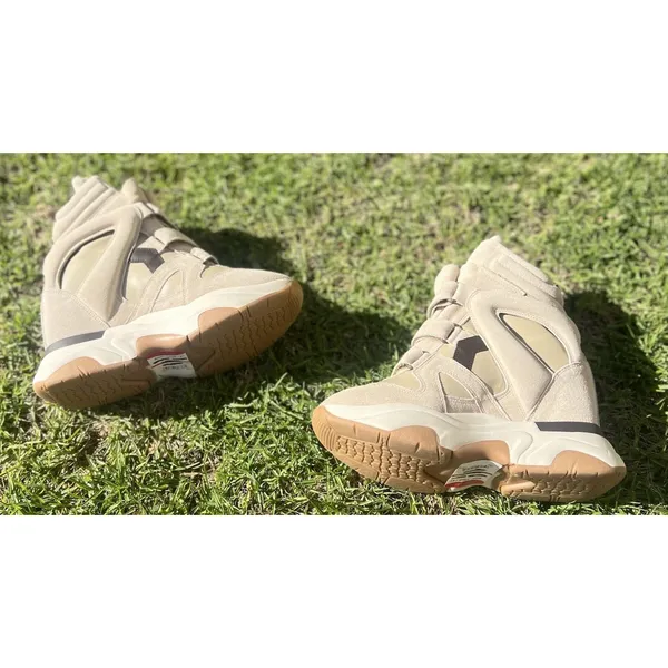 ISABEL MARANT Women’s Balskee High-Top Leather Wedge Sneakers Beige Suede EU 38 - Image 8