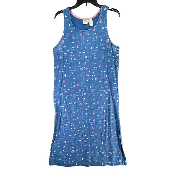 Vintage Koret‎ City Blues Petites Denim Dress Blue Novelty Patriotic Picnic Sz M - Image 5