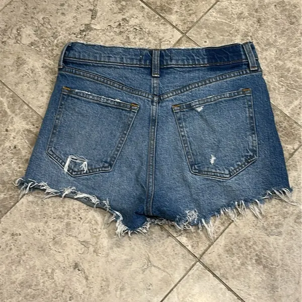 Abercrombie & Fitch High Rise The Mom Short Size 27 Distressed Cut Off Festival - Image 7