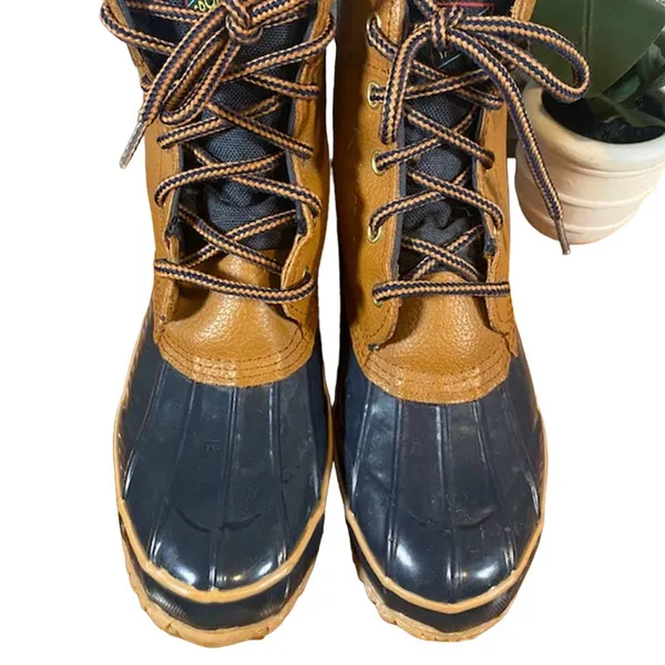 Sporto Women’s Beige Leather Insulated Lace-Up Duck Rain Boots Size 6 - Image 12