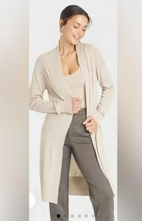 NEW Oatmeal Women’s Duster Lightweight Long Cardigan 2X - Image 2