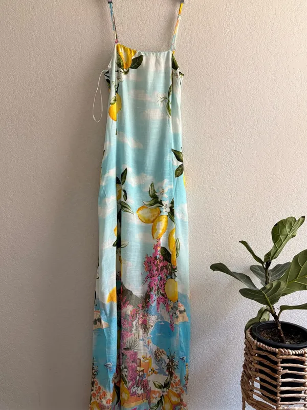 Paper Heart by Anthropologie Maxi Dress Limoncello Linen blend S - Image 3