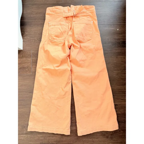 Pilcro and the Letterpress Wide Leg Utility Pants Orange Cinch Back Size 27 - Image 2