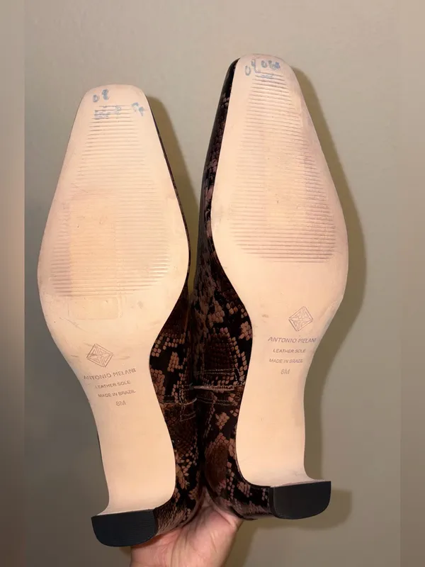 Antonio Melani Snakeskin Print Kitten Heel Boots 8M⁠ - Image 7