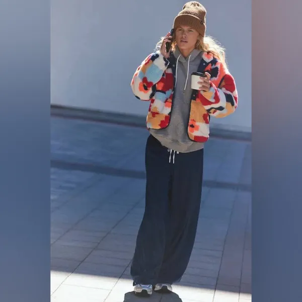 NWOT Free People Movement Hit The Slopes Printed Fleece Jacket - Image 4
