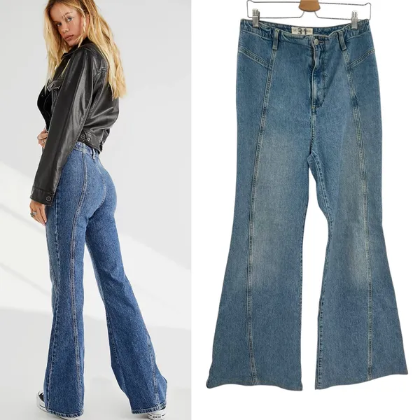 Free‎ People We the Free Florence Flare Jeans High Rise Size 31 - Image 2