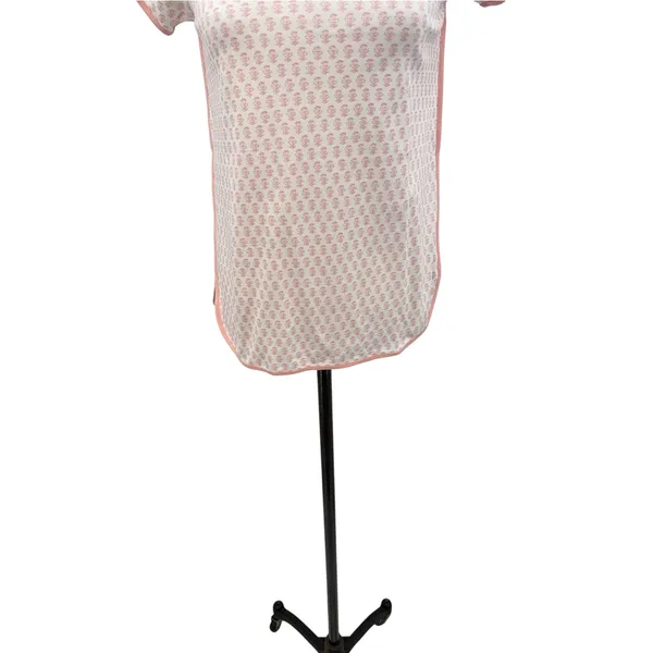 LAKE Pajamas Pima Cotton Floral Block Print Short Sleeve Pajama Top Pink XXS - Image 3