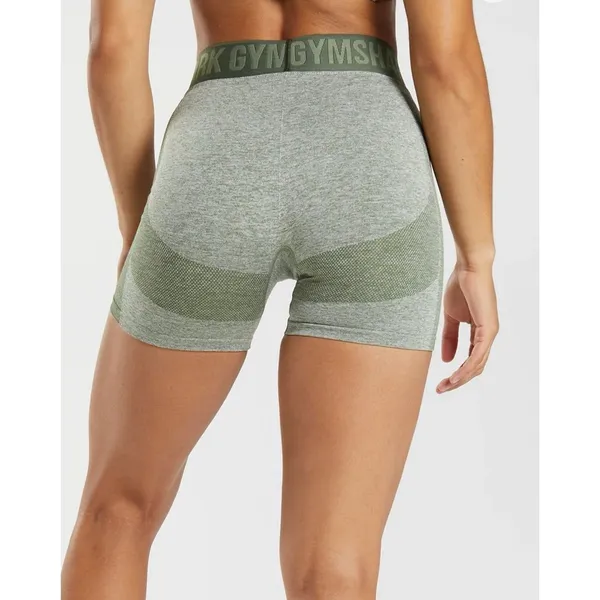 Gymshark Women's Green Flex Shorts Compression Stretch Seamless‎ Athletic XS - Image 4