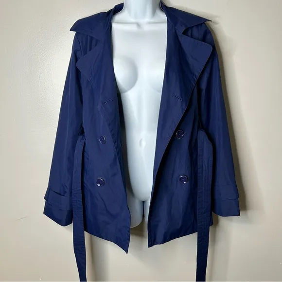 London Fog‎ Blue Belted Jacket Size S - Image 2