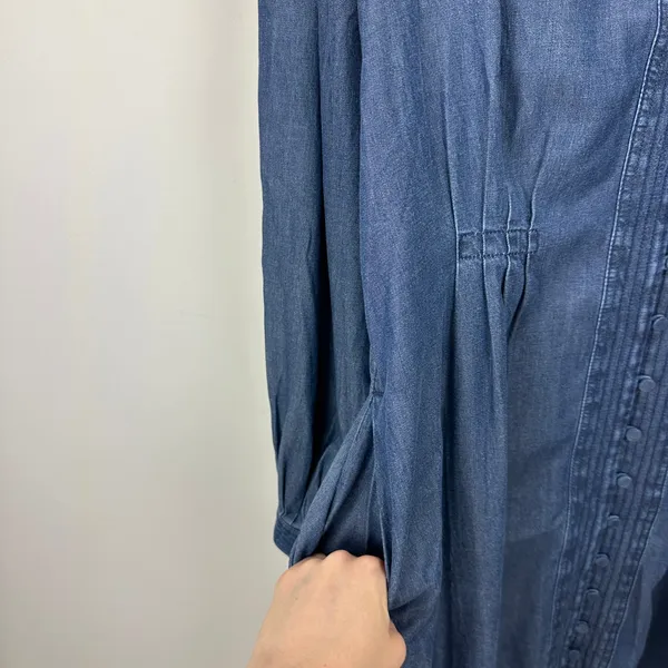 Madewell Denim Button Front Mini Dress Annandale Wash Blue Rigid US 10 NWT - Image 10