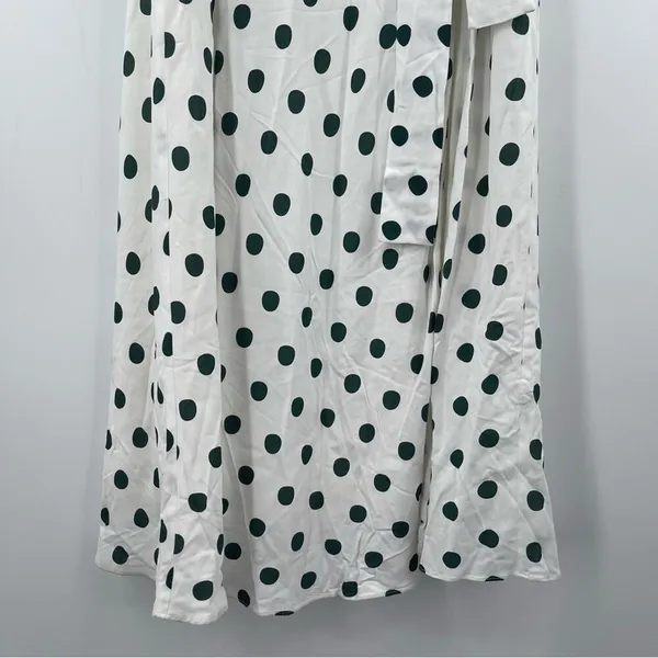 PEONY Le Spot Maxi Skirt SZ 2 Green Polka Dot Thigh High Slit eco-Conscious NWT - Image 11