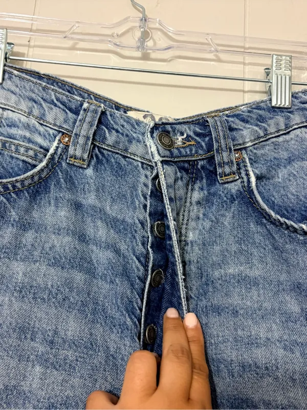 We The Free Old West Slouchy Jeans High Rise Wide Leg Blue Size 28 - Image 5