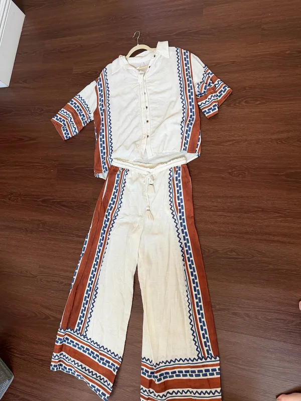 Anthropologie Matching Linen Set Small - Image 6
