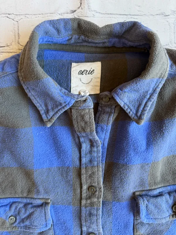 Aerie Plaid Flannel Shirt Women's Large Fall Button Down Cabincore Outdoor - Image 8