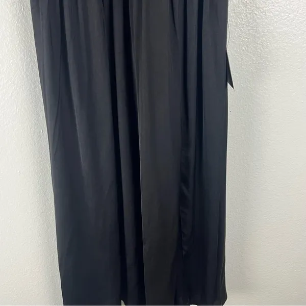LULUS Black Regal Ruffles Back Ties Hidden Zipper V-Neck Flutter Sleeve Dress - Image 9