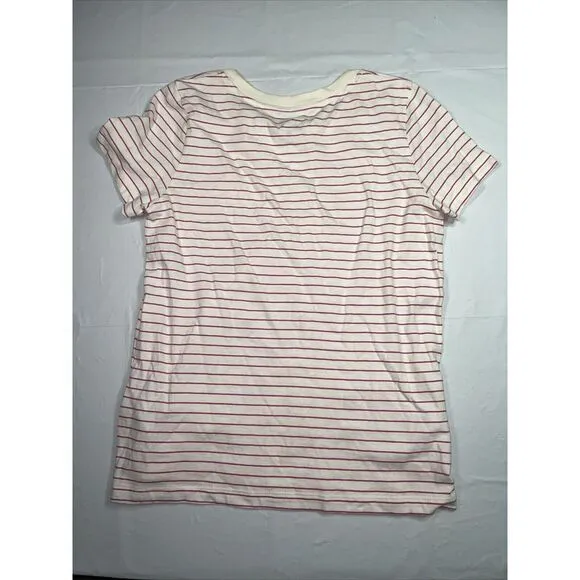 J. Crew Factory Broken-In Pink Stripped Short Sleeve Women's‎ Shirt Size XS - Image 5