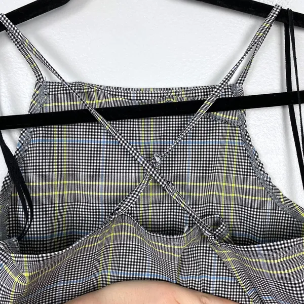 Garage‎ Regina Halter Plaid Cropped Fitted Stretch Retro Inspired Strappy Medium - Image 5