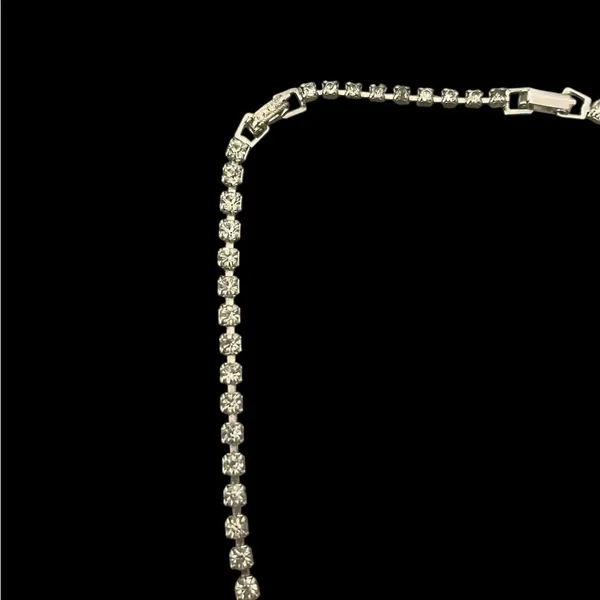 Vintage Estate Silver Clear Rhinestones Necklace Classic Formal - Image 6