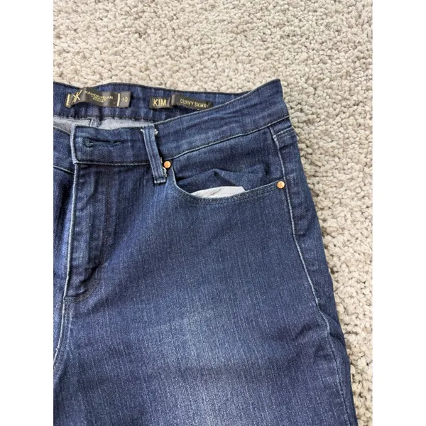 Kardashian Kollection Kim Curvy Skinny Jeans Dark Wash Indigo Size 10 - Image 5