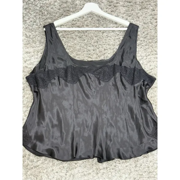 Y2K Jones New York Silk Cami Top Lace Trim Black Whimsigoth Plus Size 22W NWT - Image 6