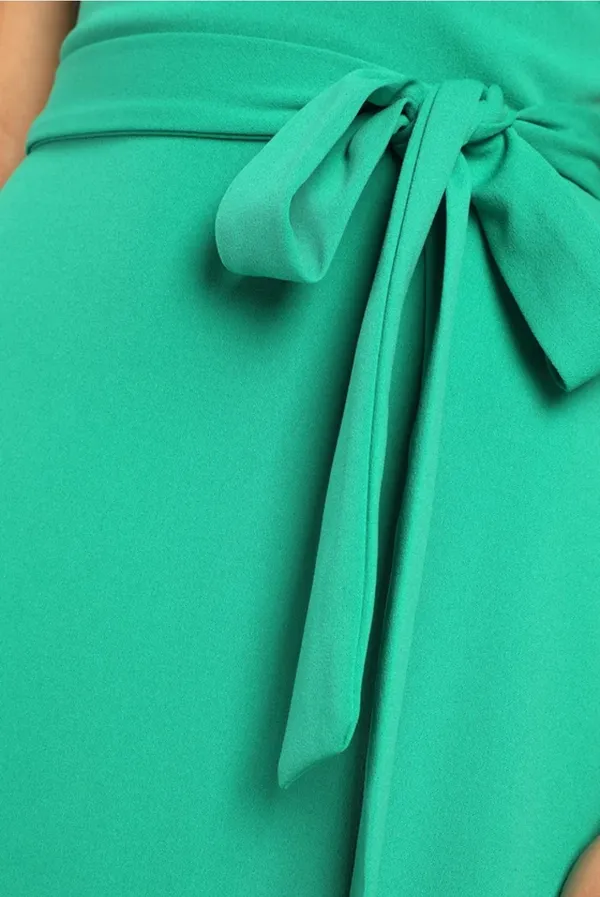 Always Invited Green Asymmetrical Ruffled Mini Dress - Image 5