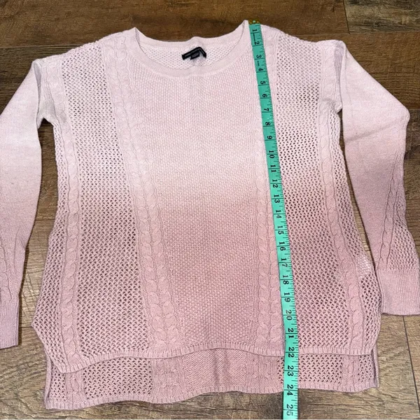 American Eagle Outfitters Ombré Light Pink Cable Knit Sweater - Image 9