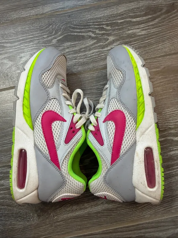 Nike Womens 8.5 Air Max Correlate Sneakers Shoes Pink and Neon Green mesh - Image 2