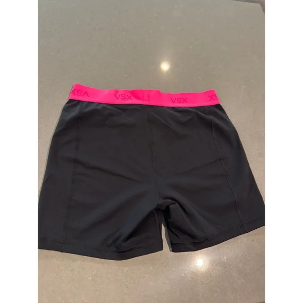 VSX Victoria Secret Sport Shorts Womens Large Black Pink‎ Athletic Gym - Image 3