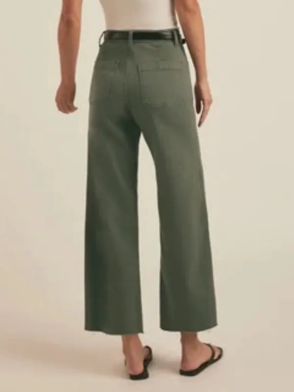 Favorite Daughter The Mischa Super High Rise Wide Leg Ankle Jean Women 26 Green - Image 2