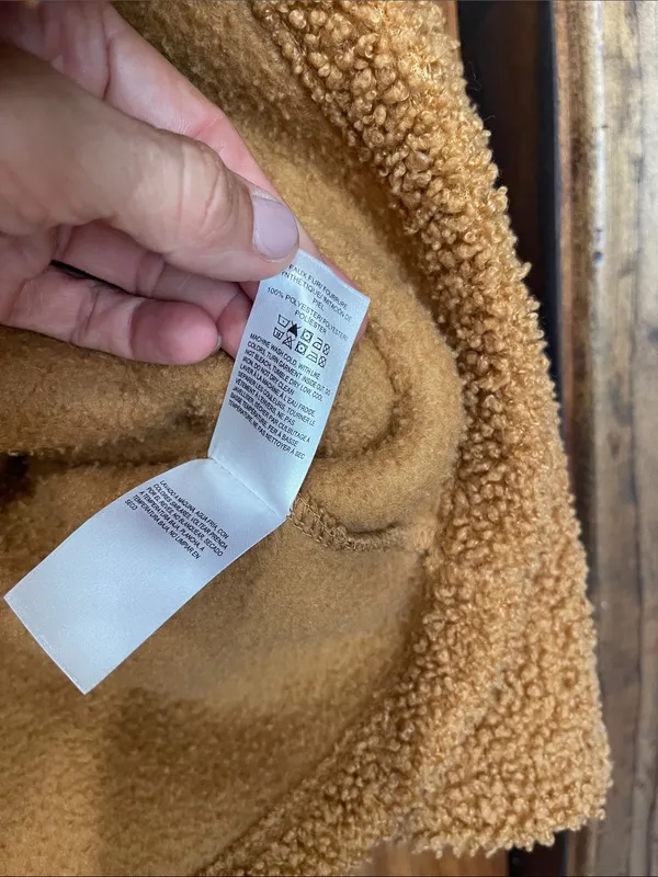 Madewell Caramel Teddy Jacket with Patch Pockets small - Image 3
