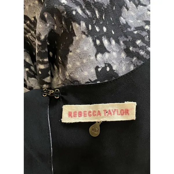 $325 Anthropologie Rebecca Taylor 10 Silk Mini Gray Dress Summer Storm Snakeskin - Image 5