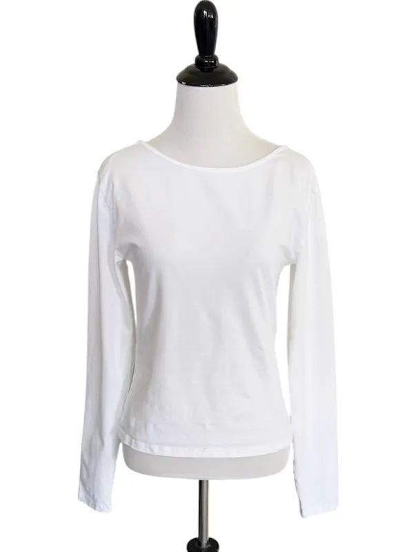 Aritzia TNA Chill Times Longsleeve Top size Large - White - Image 3