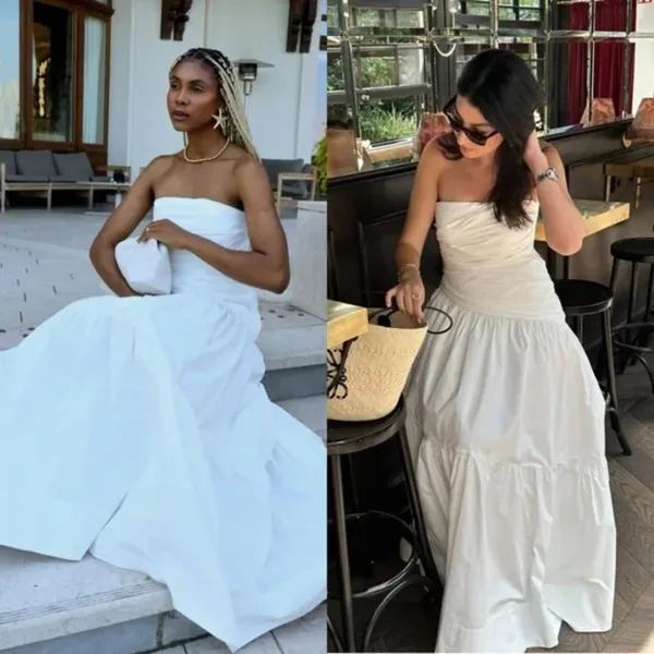 Shona Joy | NWT Maiori Strapless Tiered Maxi Long Formal Gown Dress, Ivory White - Image 3